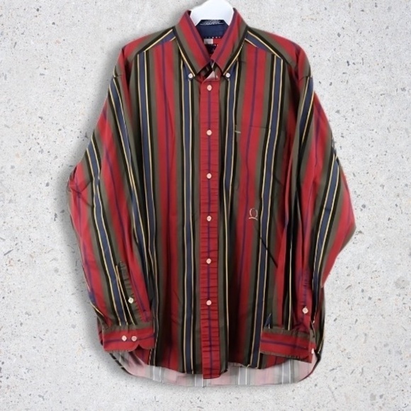 Tommy Hilfiger Other - Tommy Hilfiger Button Down Dress Shirt Long Sleeve Collar Neck Multi-Stripe M L